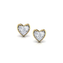 Round Diamond Heart Earrings