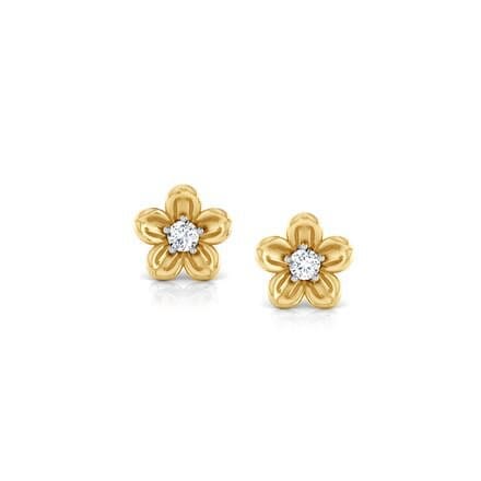 Round Diamond Flower Earrings