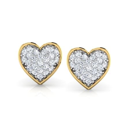 Round Diamond Heart Earrings