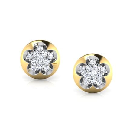 Round Diamond Flower Earrings