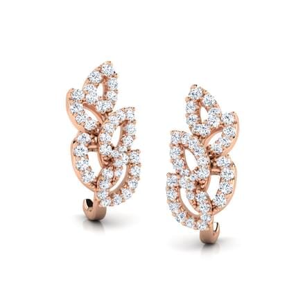 Round Diamond Flower Earrings