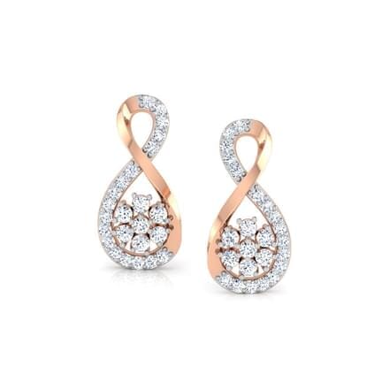 Round Diamond Drop Earrings