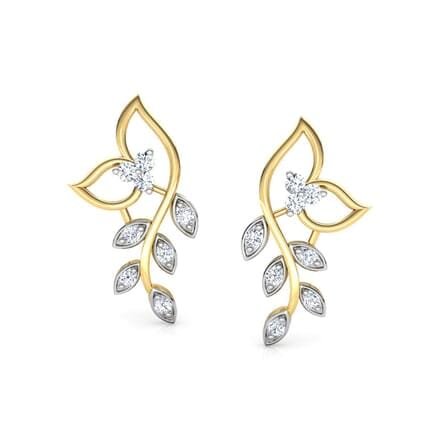 Round Diamond Flower Earrings