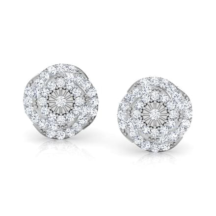 Round Diamond Cluster Earrings