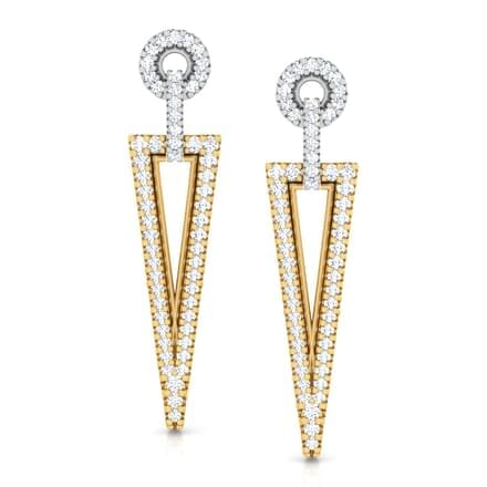 Round Diamond Drop Earrings