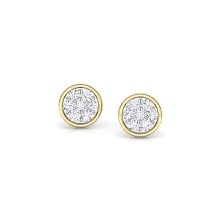 Round Diamond Cluster Earrings