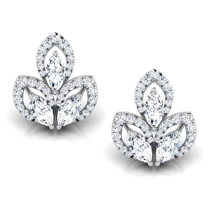 Round Diamond Flower Earrings