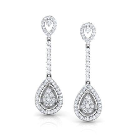 Round Diamond Drop Earrings