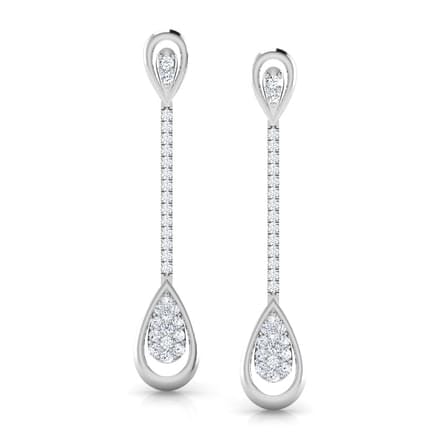 Round Diamond Drop Earrings