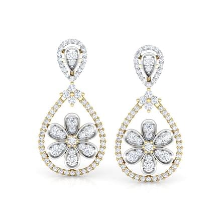 Round Diamond Drop Earrings