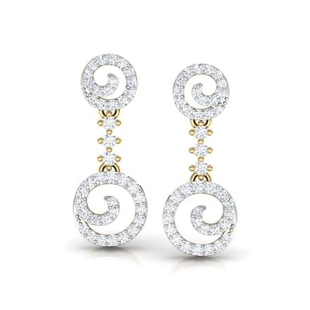 Round Diamond Drop Earrings