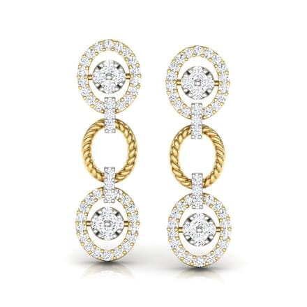 Round Diamond Drop Earrings