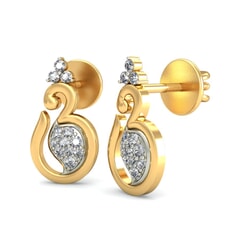 18KT Gold and 0.16 Carat Diamond Earrings