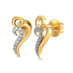 18KT Gold and 0.11 Carat Diamond Earrings
