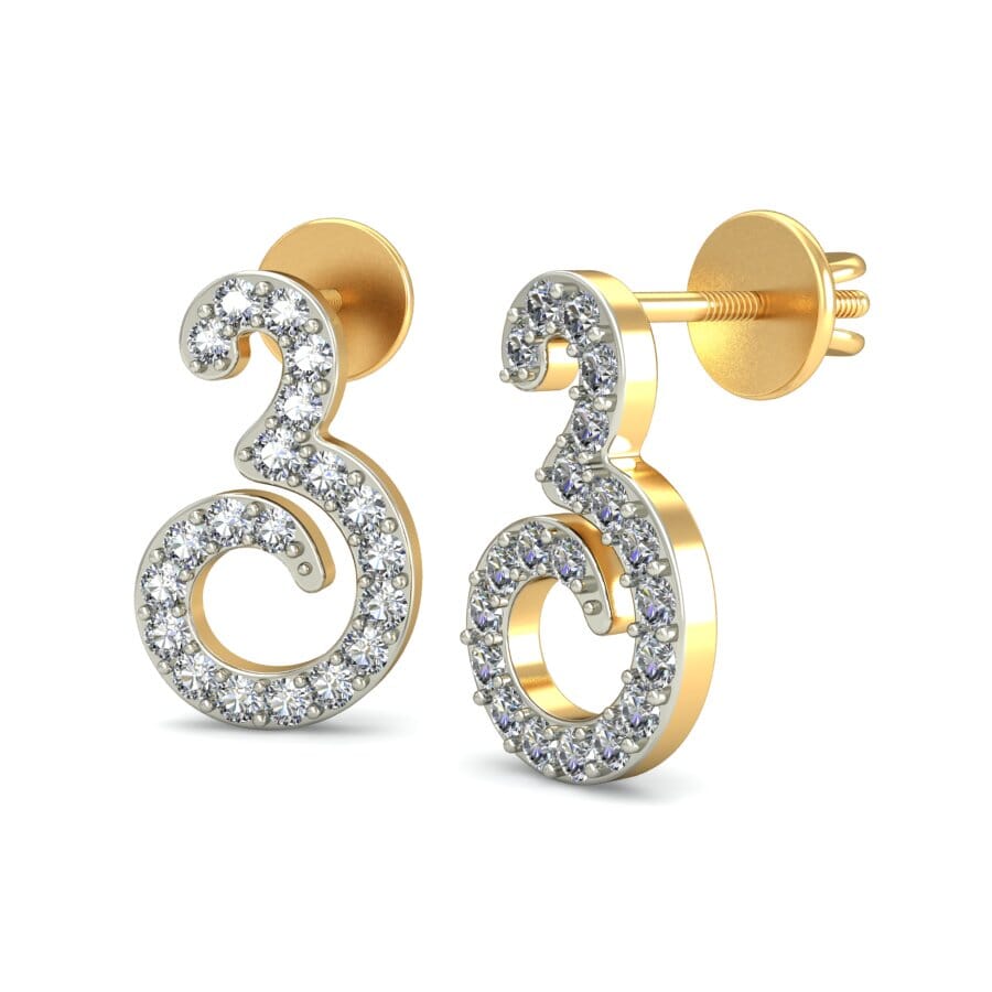 18KT Gold and 0.25 Carat Diamond Earrings