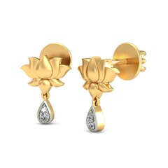 18KT Gold and 0.03 Carat Diamond Earrings
