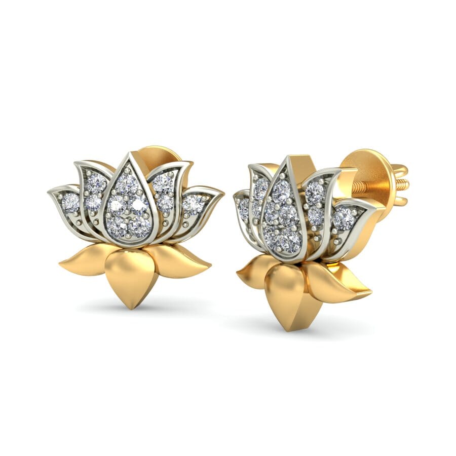 18KT Gold and 0.15 Carat Diamond Earrings