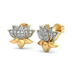 18KT Gold and 0.15 Carat Diamond Earrings