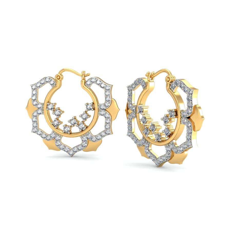 18KT Gold and 0.78 Carat Diamond Earrings