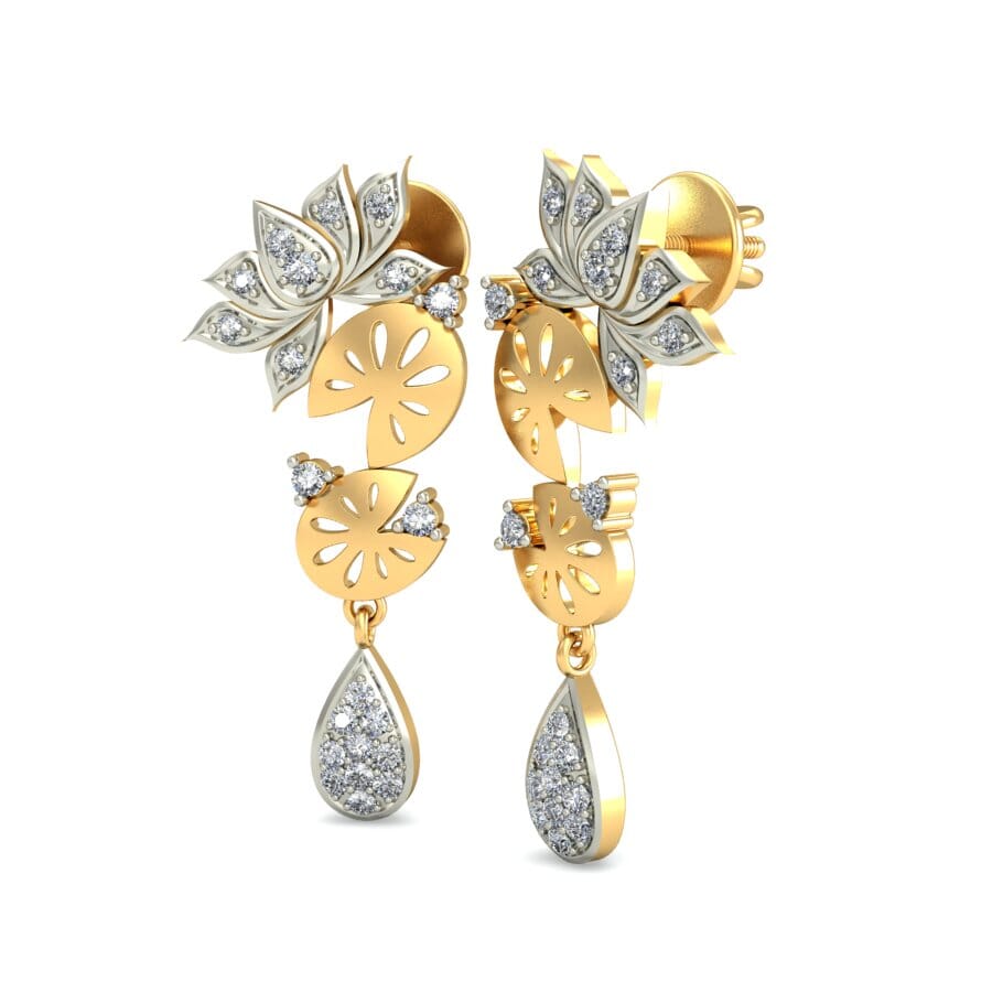 18KT Gold and 0.34 Carat Diamond Earrings