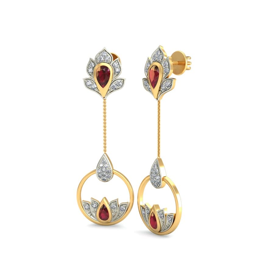 18KT Gold and 0.48 Carat Diamond Earrings