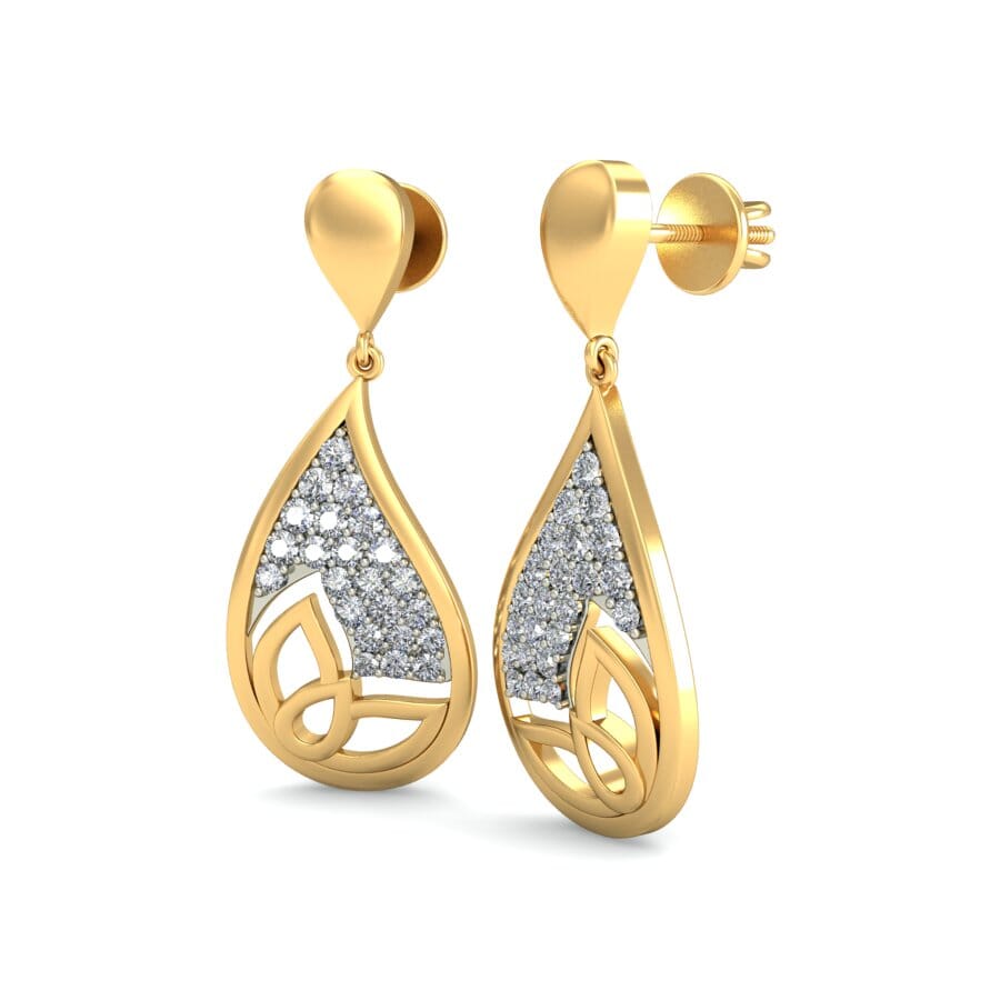 18KT Gold and 0.34 Carat Diamond Earrings