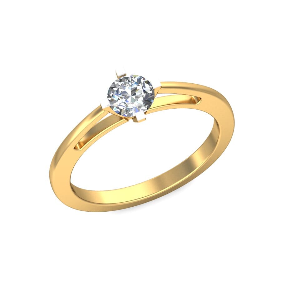 18KT Gold Lab Created Diamond Engagement Ring with Certification