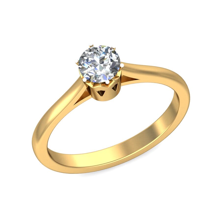 18KT Gold Lab Created Diamond Engagement Ring with Certification