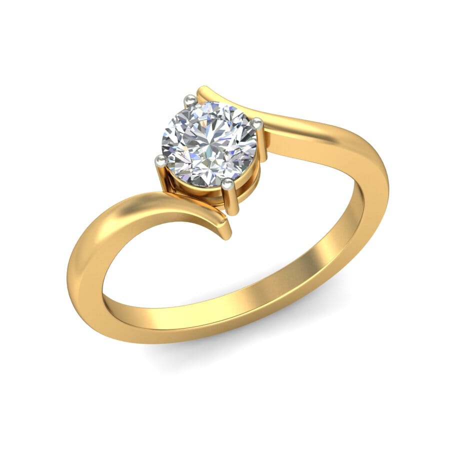 18KT Gold Lab Created Diamond Engagement Ring with Certification