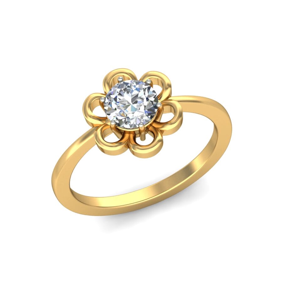 18KT Gold Lab Created Diamond Engagement Ring with Certification