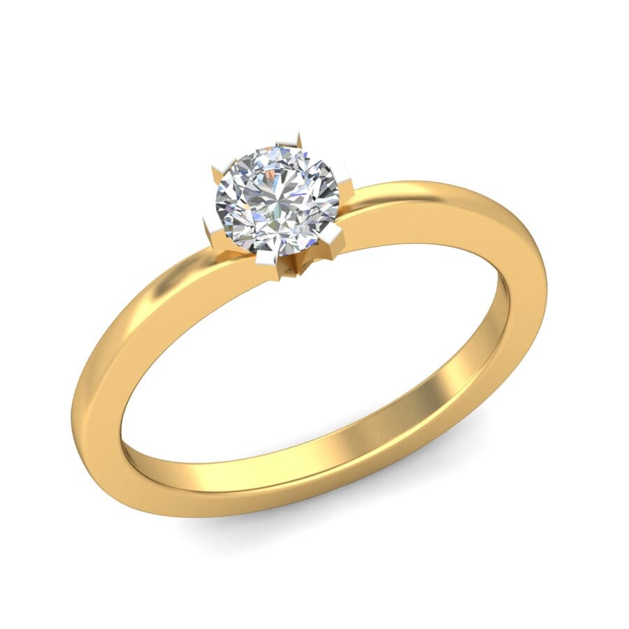 18KT Gold Lab Created Diamond Engagement Ring with Certification