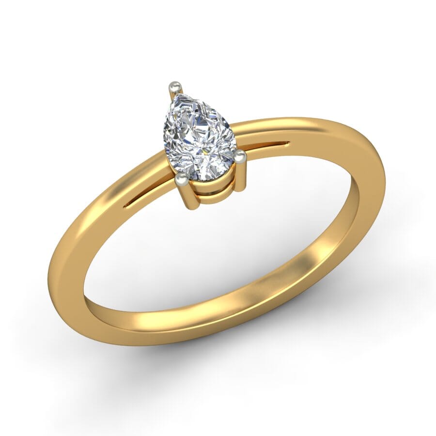 18KT Gold Lab Created Diamond Engagement Ring with Certification