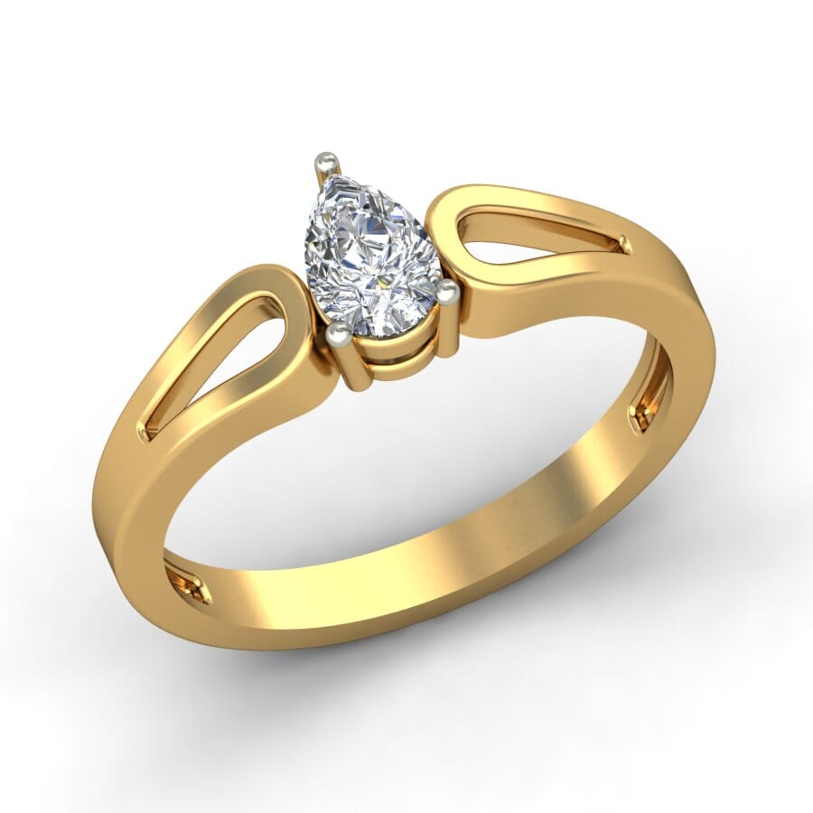 18KT Gold Lab Created Diamond Engagement Ring with Certification