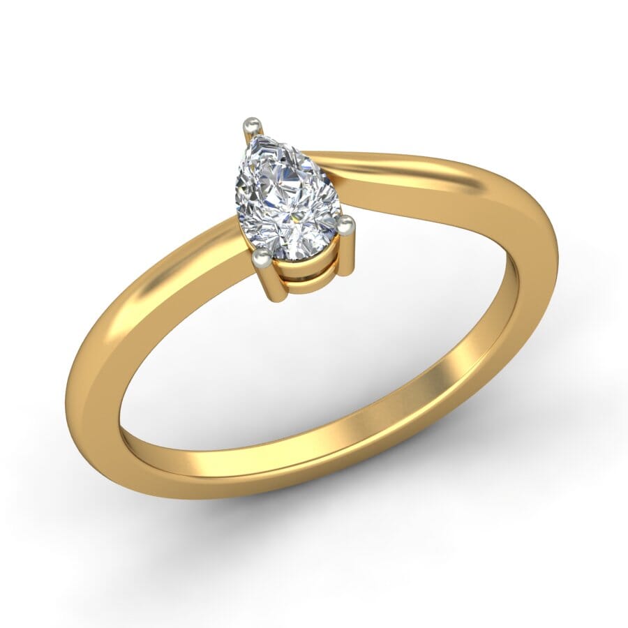 18KT Gold Lab Created Diamond Engagement Ring with Certification