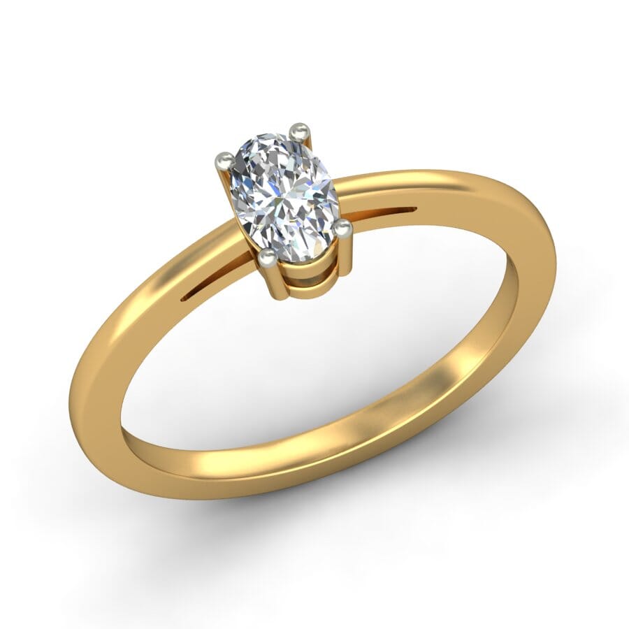 18KT Gold Lab Created Diamond Engagement Ring with Certification