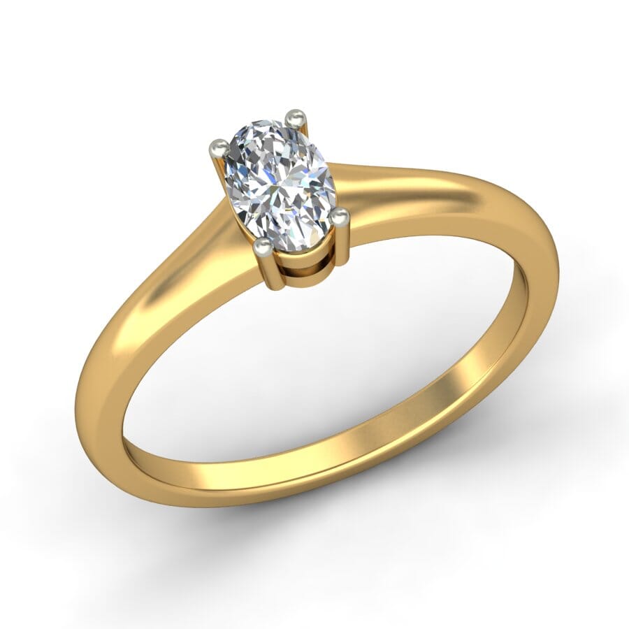 18KT Gold Lab Created Diamond Engagement Ring with Certification