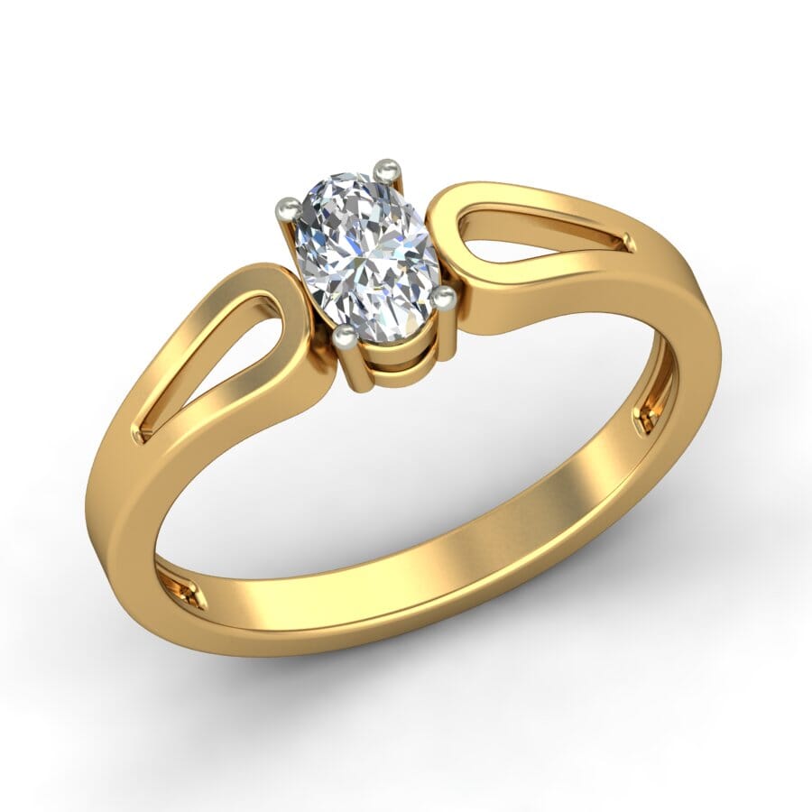 18KT Gold Lab Created Diamond Engagement Ring with Certification