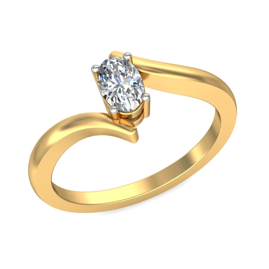 18KT Gold Lab Created Diamond Engagement Ring with Certification