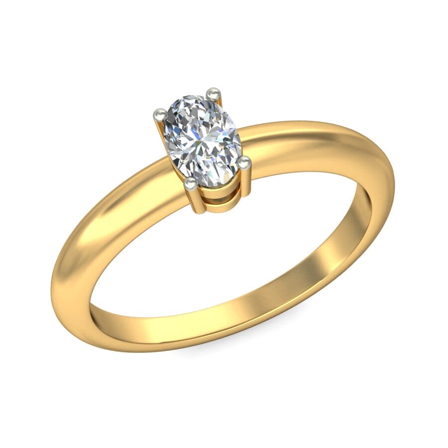 18KT Gold Lab Created Diamond Engagement Ring with Certification