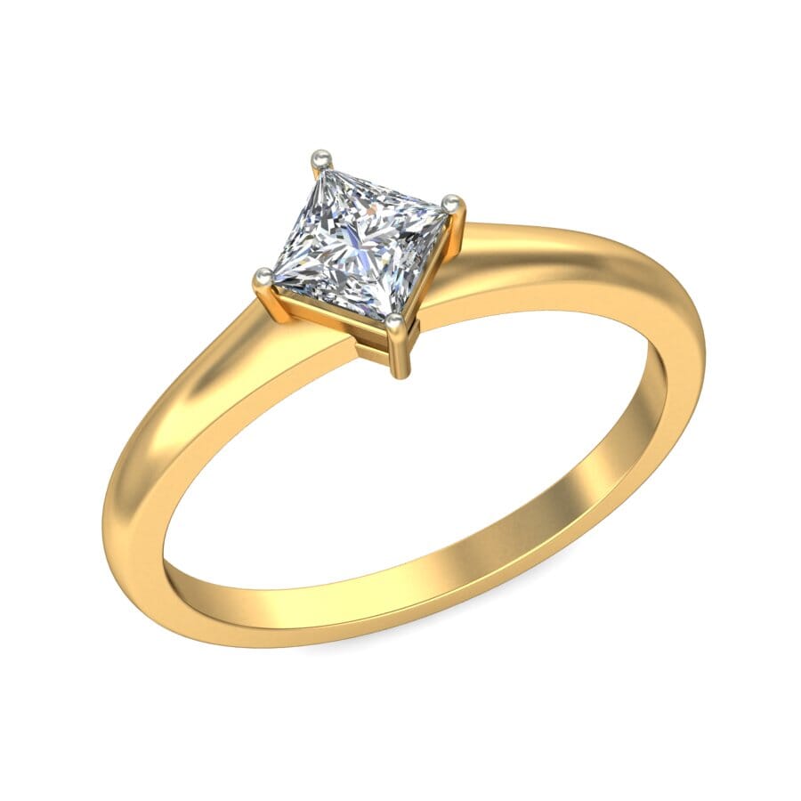 18KT Gold Lab Created Diamond Engagement Ring with Certification