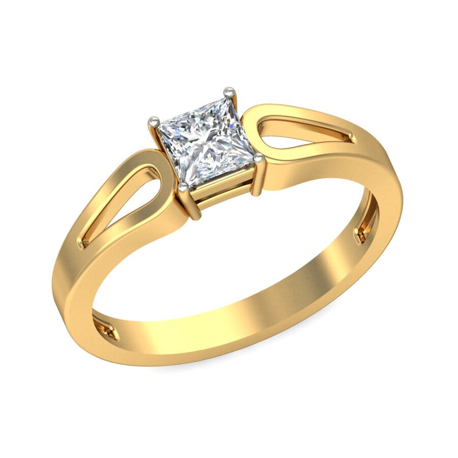 18KT Gold Lab Created Diamond Engagement Ring with Certification