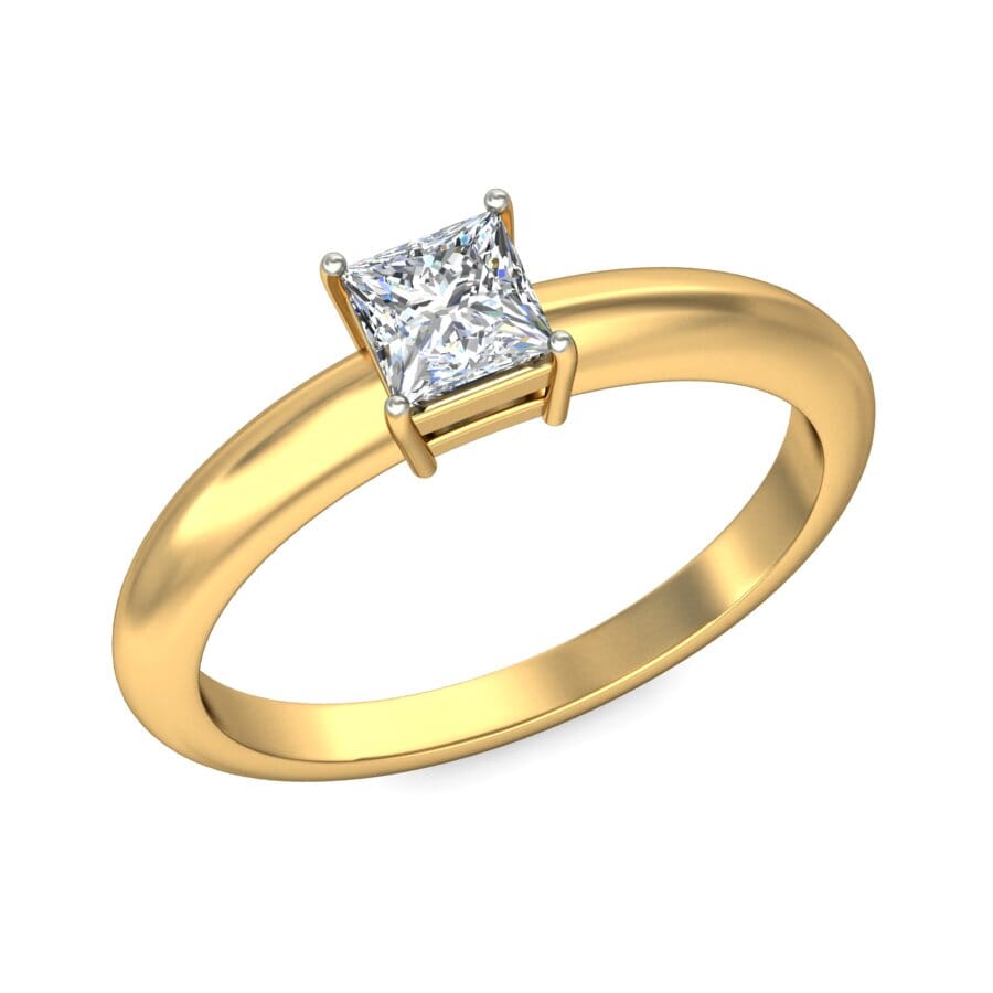 18KT Gold Lab Created Diamond Engagement Ring with Certification
