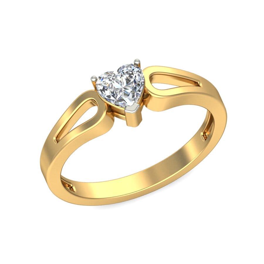18KT Gold Lab Created Diamond Engagement Ring with Certification