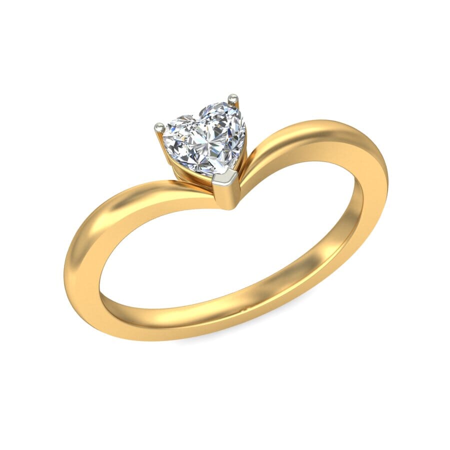 18KT Gold Lab Created Diamond Engagement Ring with Certification