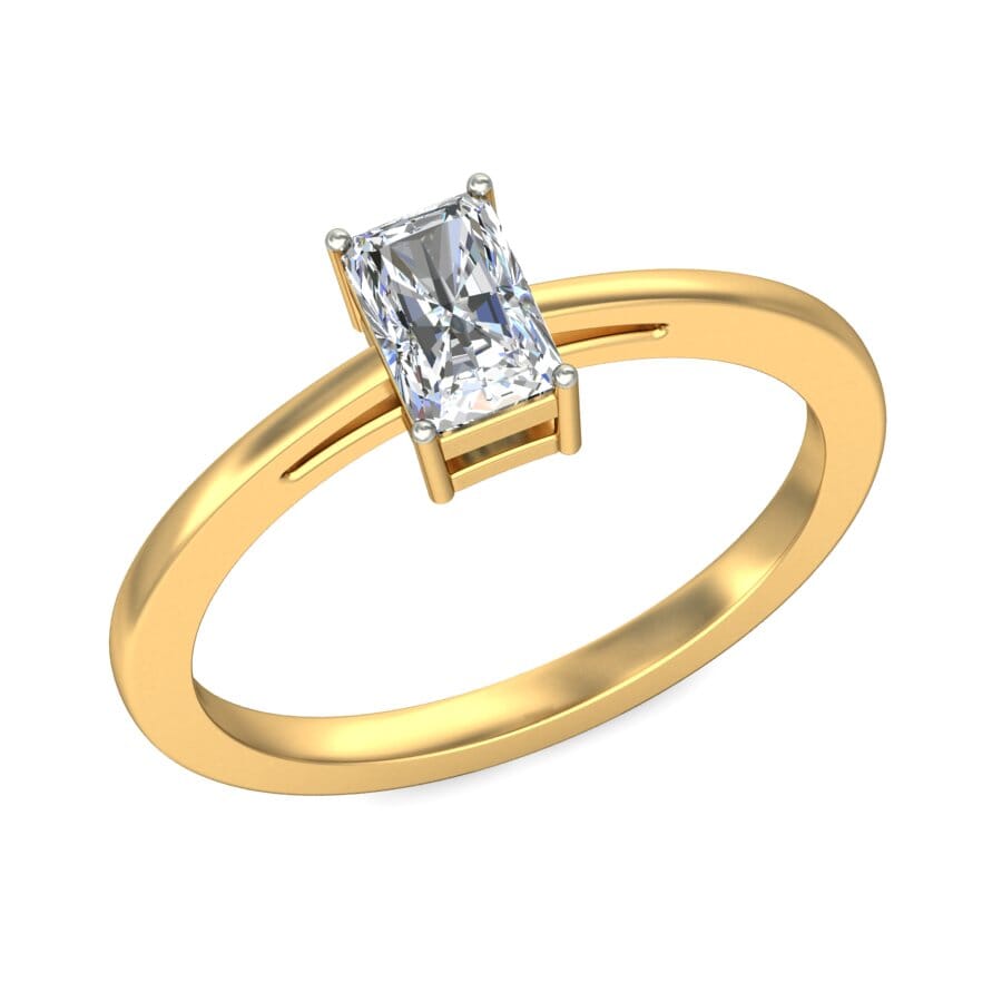 18KT Gold Lab Created Diamond Engagement Ring with Certification