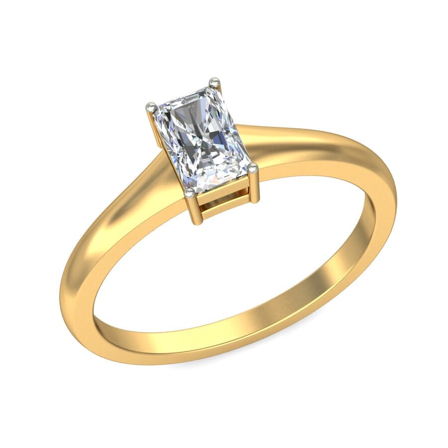 18KT Gold Lab Created Diamond Engagement Ring with Certification