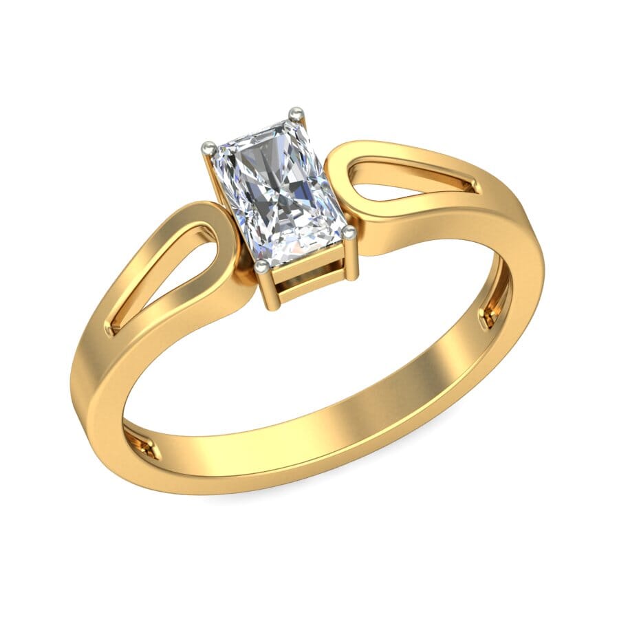 18KT Gold Lab Created Diamond Engagement Ring with Certification