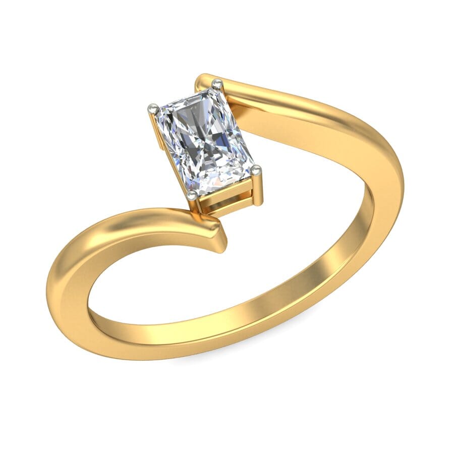 18KT Gold Lab Created Diamond Engagement Ring with Certification