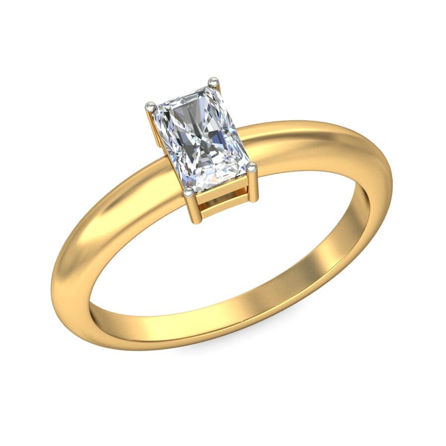 18KT Gold Lab Created Diamond Engagement Ring with Certification