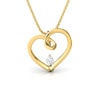 18k Gold and 0.02 carat Round Diamond Heart Pendant